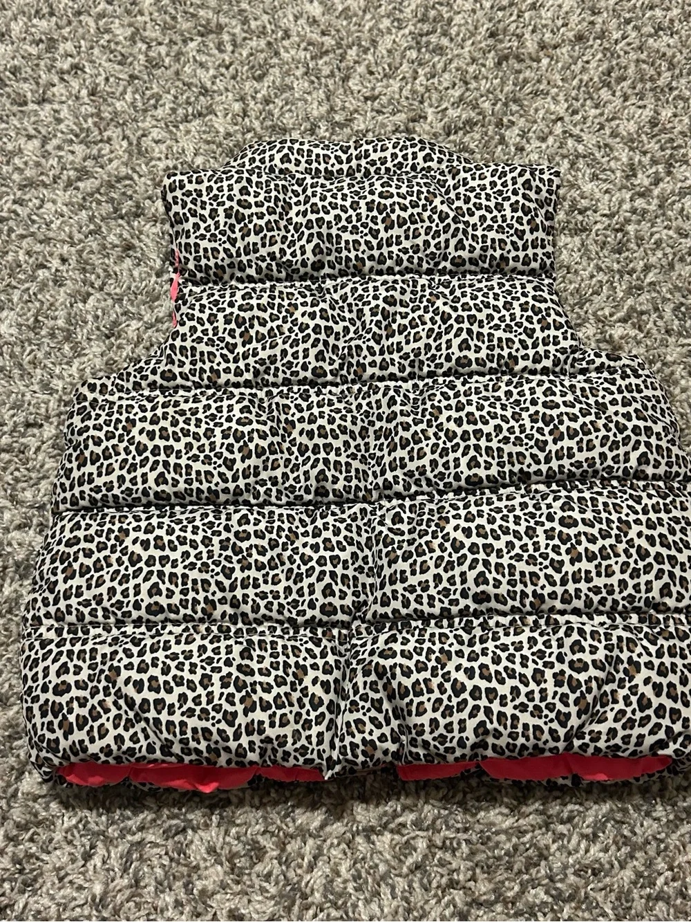 GAP Baby Leopard Print Vest with Neon Pink Trim